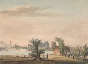 Putney Church and Bridge Oil painting by Samuel Hieronymus Grimm