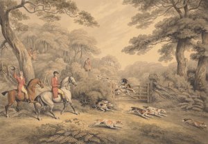 Foxhunting; Breaking Cover by Samuel Howitt Oil Painting