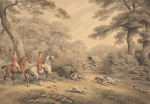 Foxhunting; Breaking Cover by Samuel Howitt Oil Painting