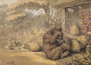 The Bear and the Bee-Hives by Samuel Howitt Oil Painting