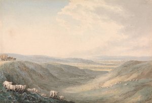 Valley Landscape with Sheep by Samuel Howitt Oil Painting