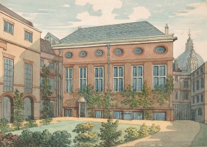 Garden Front of Stationer's Hall by Samuel Ireland Oil Painting