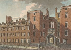 Lincoln's Inn Gate by Samuel Ireland Oil Painting