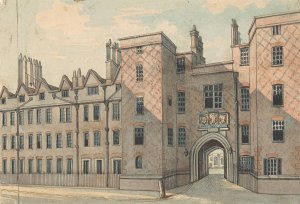 Lincoln's Inn Gate by Samuel Ireland Oil Painting