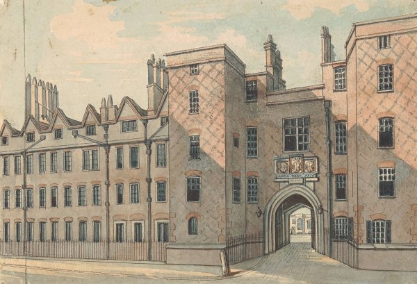 Lincoln's Inn Gate  by Samuel Ireland - Hand-Painted Oil Painting Reproduction