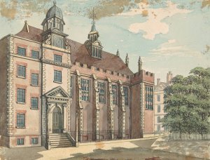 North Front of Temple Hall by Samuel Ireland Oil Painting