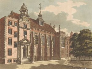 North Front of Temple Hall by Samuel Ireland Oil Painting