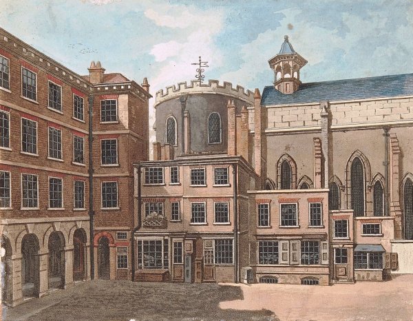 Temple Church  by Samuel Ireland - Hand-Painted Oil Painting Reproduction