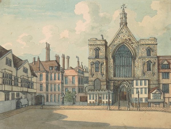 Westminster Hall  by Samuel Ireland - Hand-Painted Oil Painting Reproduction