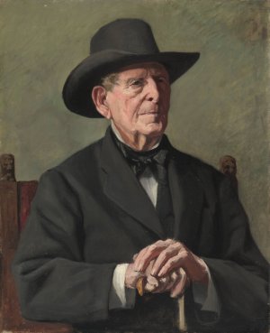 Portrait of an 'Old Sea Captain' by Samuel Isham Oil Painting