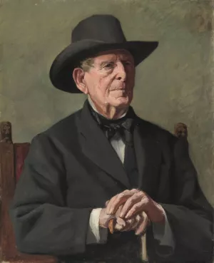 Portrait of an 'Old Sea Captain' by Samuel Isham Oil Painting