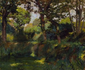 Wooded Landscape by Samuel Isham Oil Painting