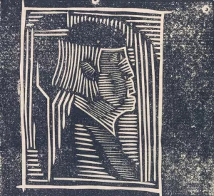 Fantasiekop; profielkop in arceringen by Samuel Jessurun De Mesquita Oil Painting