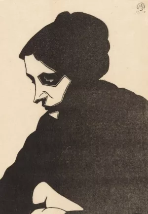 Portret van een onbekende vrouw by Samuel Jessurun De Mesquita Oil Painting