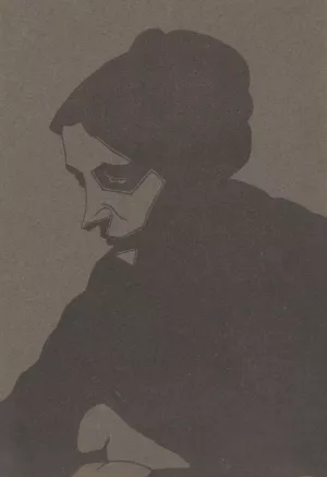 Vrouw in driekwart aanzicht naar links, met slagschaduw by Samuel Jessurun De Mesquita Oil Painting