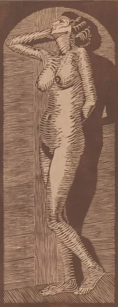 Vrouwelijk naakt staand by Samuel Jessurun De Mesquita Oil Painting