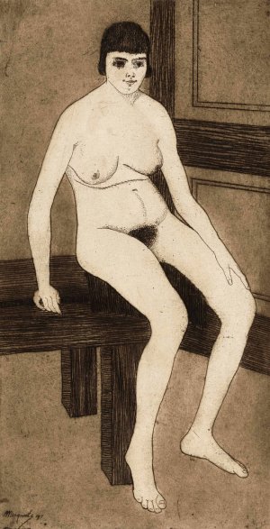 Zittend naakt by Samuel Jessurun De Mesquita Oil Painting