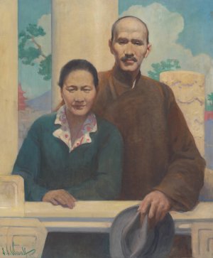 Chiang Kai-Shek and Madame Chiang by Samuel Johnson Woolf Oil Painting