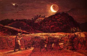 Cornfield By Moonlight Oil painting by Samuel Palmer