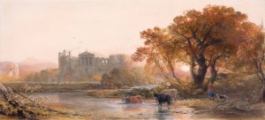Evening in Italy-the Deserted Villa Oil painting by Samuel Palmer