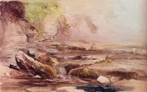 In Cusop Brook Near Hay-On-Wye, Wales by Samuel Palmer Oil Painting