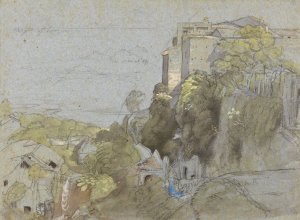 Italian Hill Town by Samuel Palmer Oil Painting