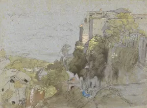 Italian Hill Town by Samuel Palmer Oil Painting