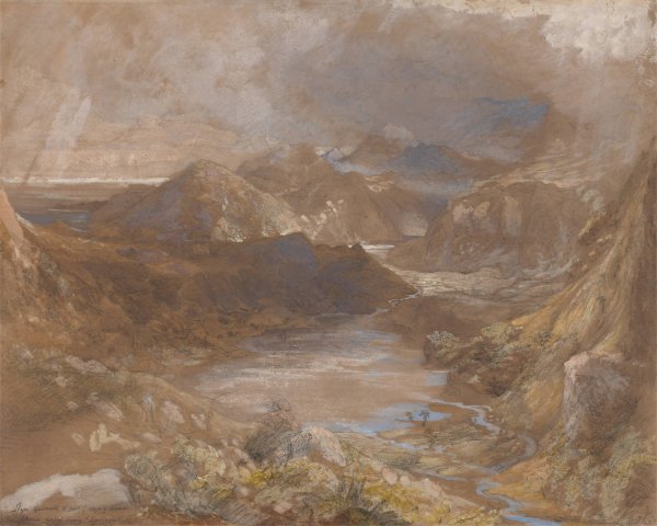 Llwyngwynedd and Part of Llyn-y-ddina Between Capel Curig and Beddegelert, North Wales  by Samuel Palmer - Hand-Painted Oil Painting Reproduction