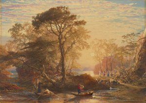 Sir Guyon with the Palmer Attending, Tempted by Phaedria to Land upon the Enchanted Islands by Samuel Palmer Oil Painting