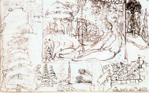 Sketchbook, Folio 5 Verso by Samuel Palmer Oil Painting