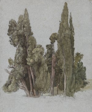 The Cypresses at the Villa d'Este, Tivoli Oil painting by Samuel Palmer