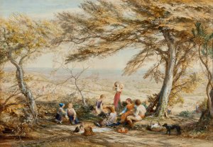 The rustic dinner by Samuel Palmer Oil Painting