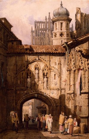 A View in Nuremberg. by Samuel Prout Oil Painting