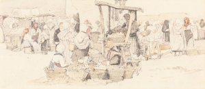 An Outdoor Market by Samuel Prout Oil Painting