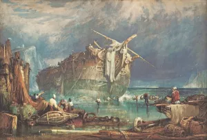 Salving from the Wreck by Samuel Prout Oil Painting