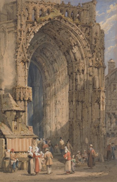 Main Product Photo of The Porch, Reims Cathedral  Painting by Samuel Prout