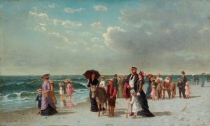 Donkey Rides On The Beach Oil painting by Samuel S. Carr