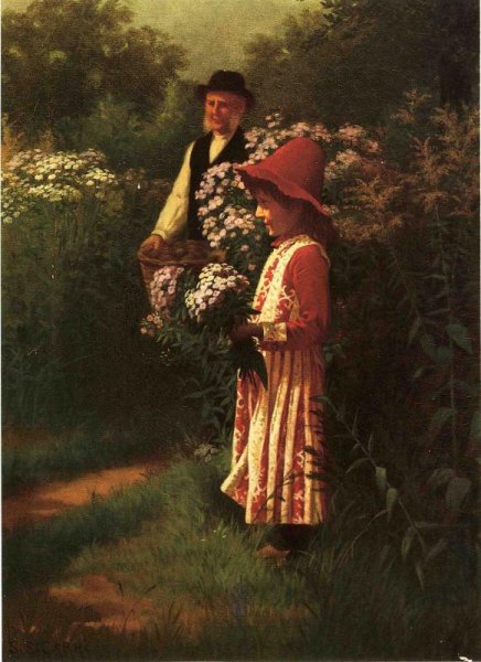 Main Product Photo of Gathering Flowers Painting by Samuel S Carr