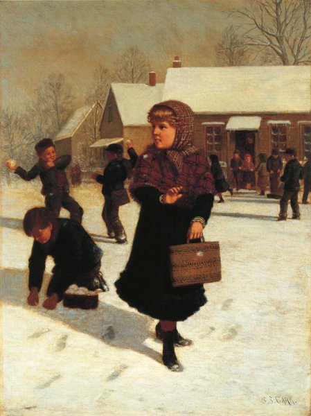 Main Product Photo of School Days Painting by Samuel S Carr