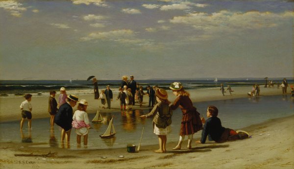 Small Yacht Racing  by Samuel S. Carr - Hand-Painted Oil Painting Reproduction