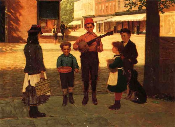 Main Product Photo of The Banjo Player Painting by Samuel S Carr