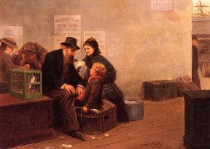 Westward Ho for New York by Samuel S Carr Oil Painting