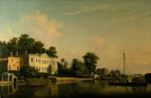 A View of Alexander Pope's Villa, Twickenham, on the Banks of the Thames by Samuel Scott Oil Painting
