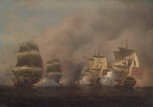 Action off the Cape of Good Hope by Samuel Scott Oil Painting