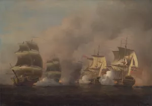 Action off the Cape of Good Hope by Samuel Scott Oil Painting