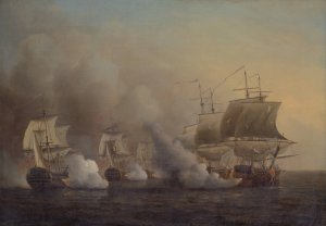 Action off the Cape of Good Hope by Samuel Scott Oil Painting