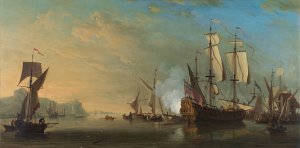 Shipping off Dover by Samuel Scott Oil Painting