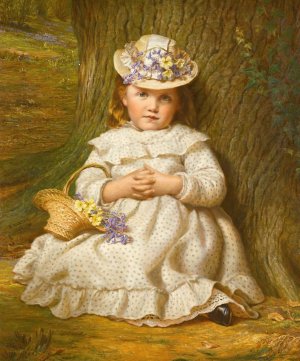 Primroses And Bluebells by Samuel Sidley Oil Painting
