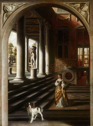 Perspective View with a Woman Reading a Letter by Samuel Van Hoogstraten Oil Painting