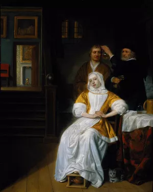 The Anaemic Lady by Samuel Van Hoogstraten Oil Painting